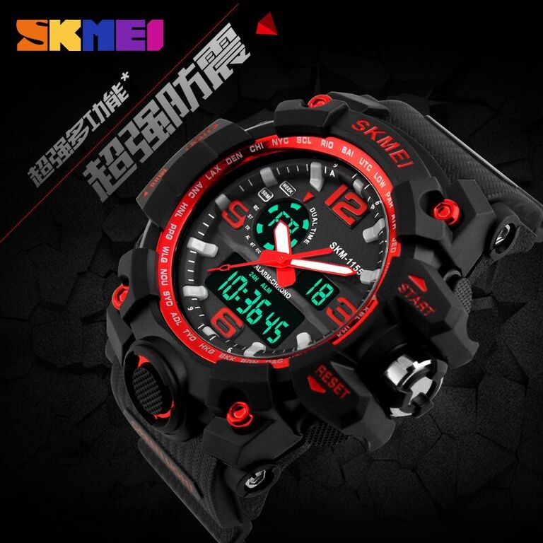 SKMEI Jam Tangan Analog Digital Pria - AD1155 - Black 