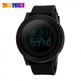 SKMEI Trendy Men LED Display Watch Water Resistant 50m - DG1142 - Black - 1