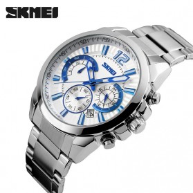 SKMEI Jam Tangan Analog Pria - 9108CS - White/Silver - 2