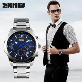 SKMEI Jam Tangan Analog Pria - 9108CS - White/Silver - 3