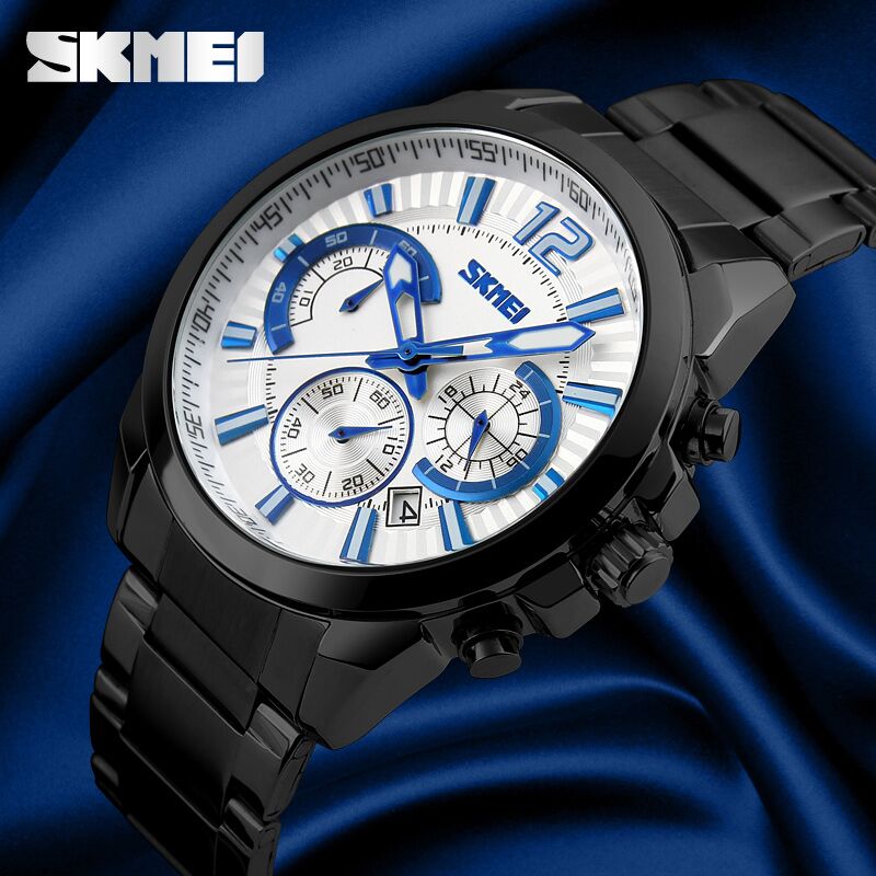 SKMEI Jam Tangan Analog Pria - 9108CS - Silver Black