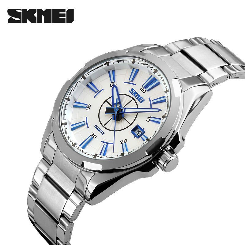 skmei jam tangan analog 9118cs silver blue skmei jam tangan analog 9118cs silver blue