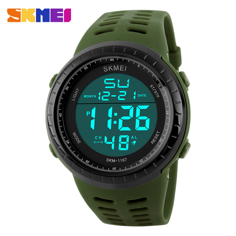 SKMEI Jam Tangan Digital Pria - 1167 - Army Green 