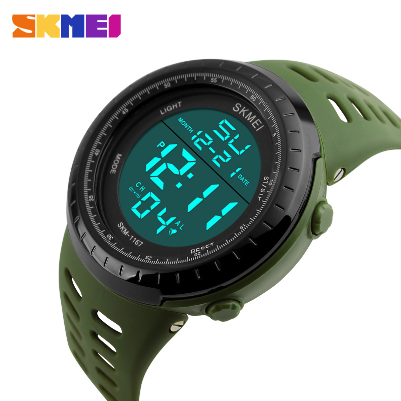 SKMEI Jam Tangan Digital Pria - 1167 - Army Green