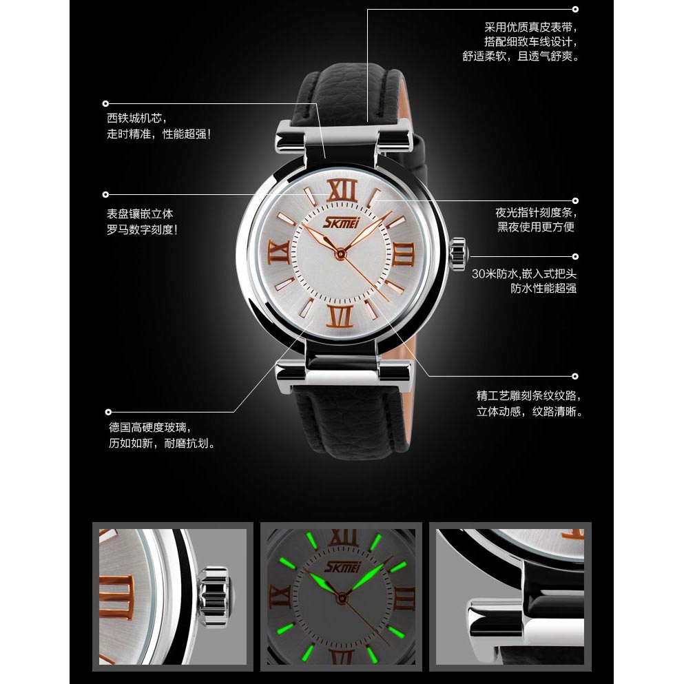 SKMEI Jam Tangan Analog Wanita - 9075CL - White 