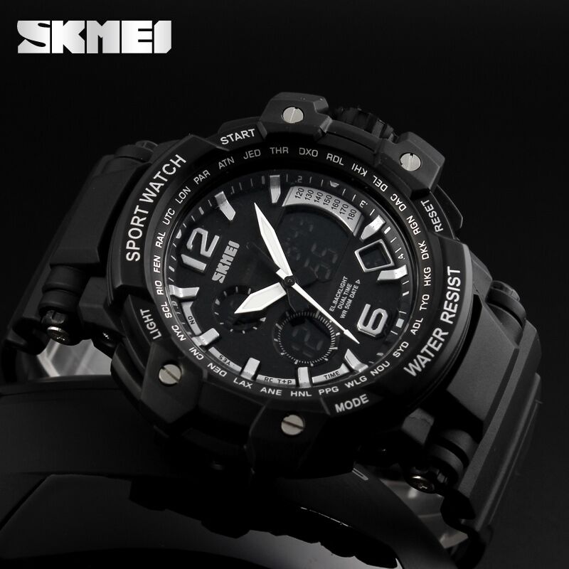 SKMEI Jam Tangan Analog Digital Pria - AD1137 - Black 