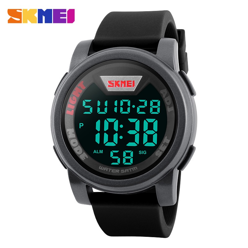 SKMEI Jam Tangan Trendy Digital Pria - DG1218 - Titanium 