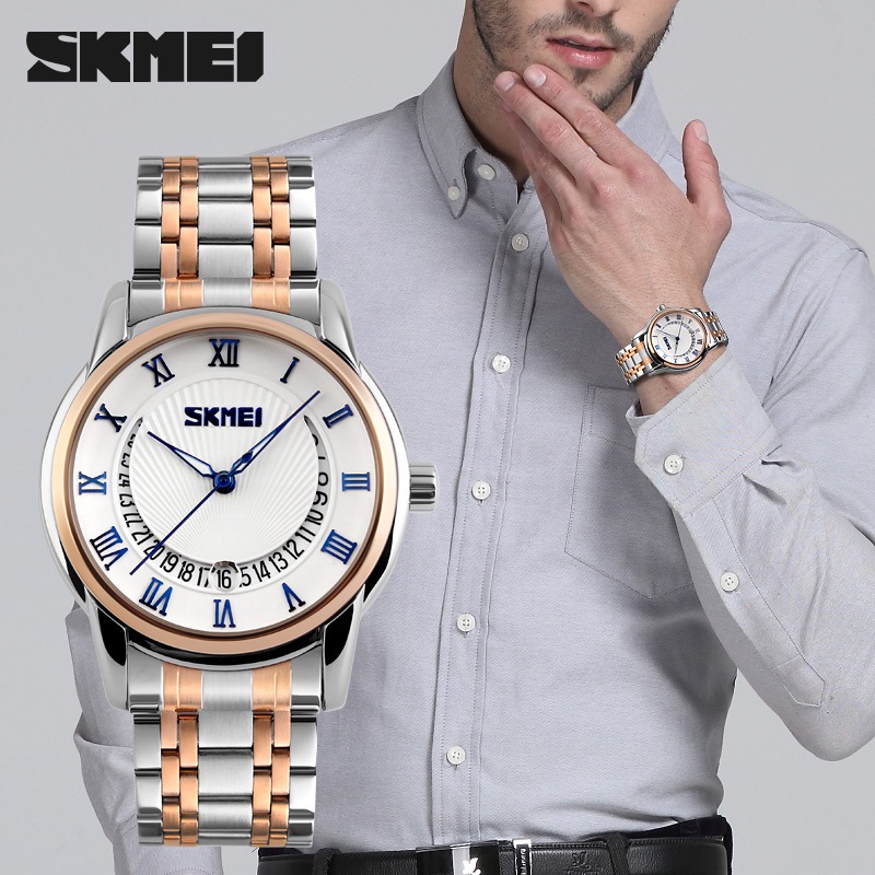 skmei jam tangan analog pria 9122cs golden skmei jam tangan analog pria 9122cs golden