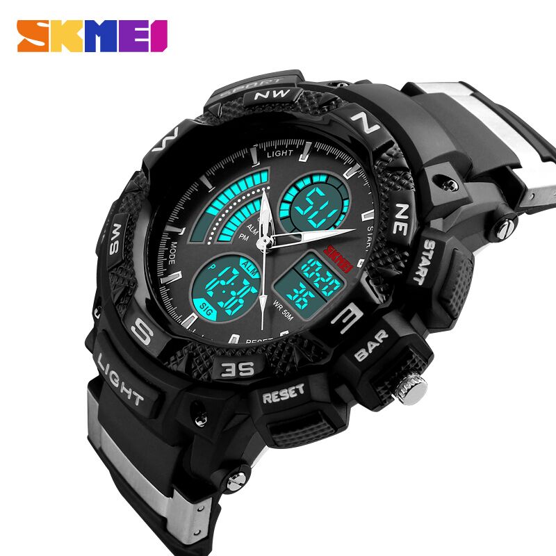 skmei jam tangan digital analog pria ad1211 black skmei jam tangan digital analog pria ad1211 black