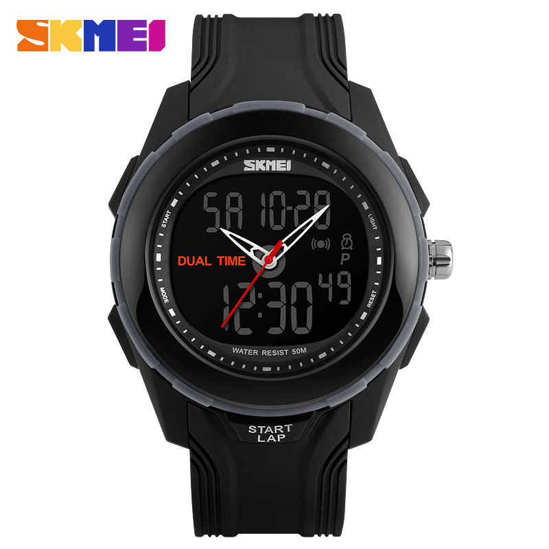 SKMEI Jam Tangan Digital Analog Pria - AD1157 - Black 