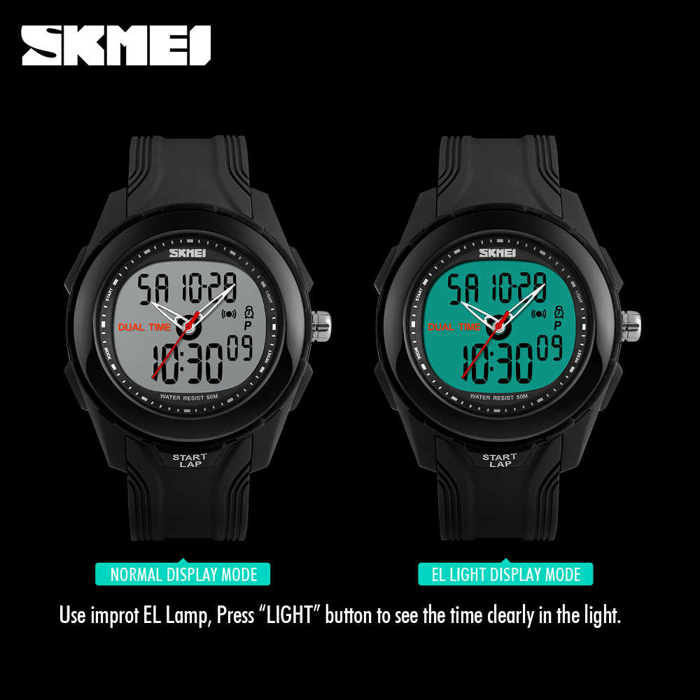 SKMEI Jam Tangan Digital Analog Pria - AD1157 - Black 
