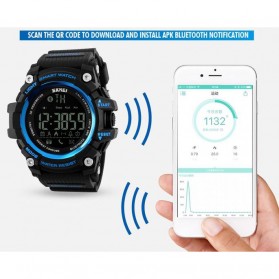 SKMEI Jam Tangan Olahraga Smartwatch Bluetooth - DG1227 BL - Black - 3