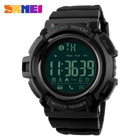 SKMEI Jam Tangan Olahraga Smartwatch Bluetooth - DG1245 BL - Black/Black - 1