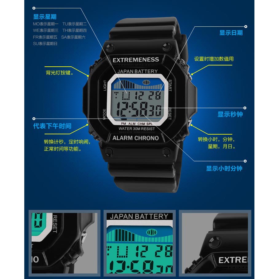 SKMEI Jam Tangan Digital Pria - DG6918 - Black 
