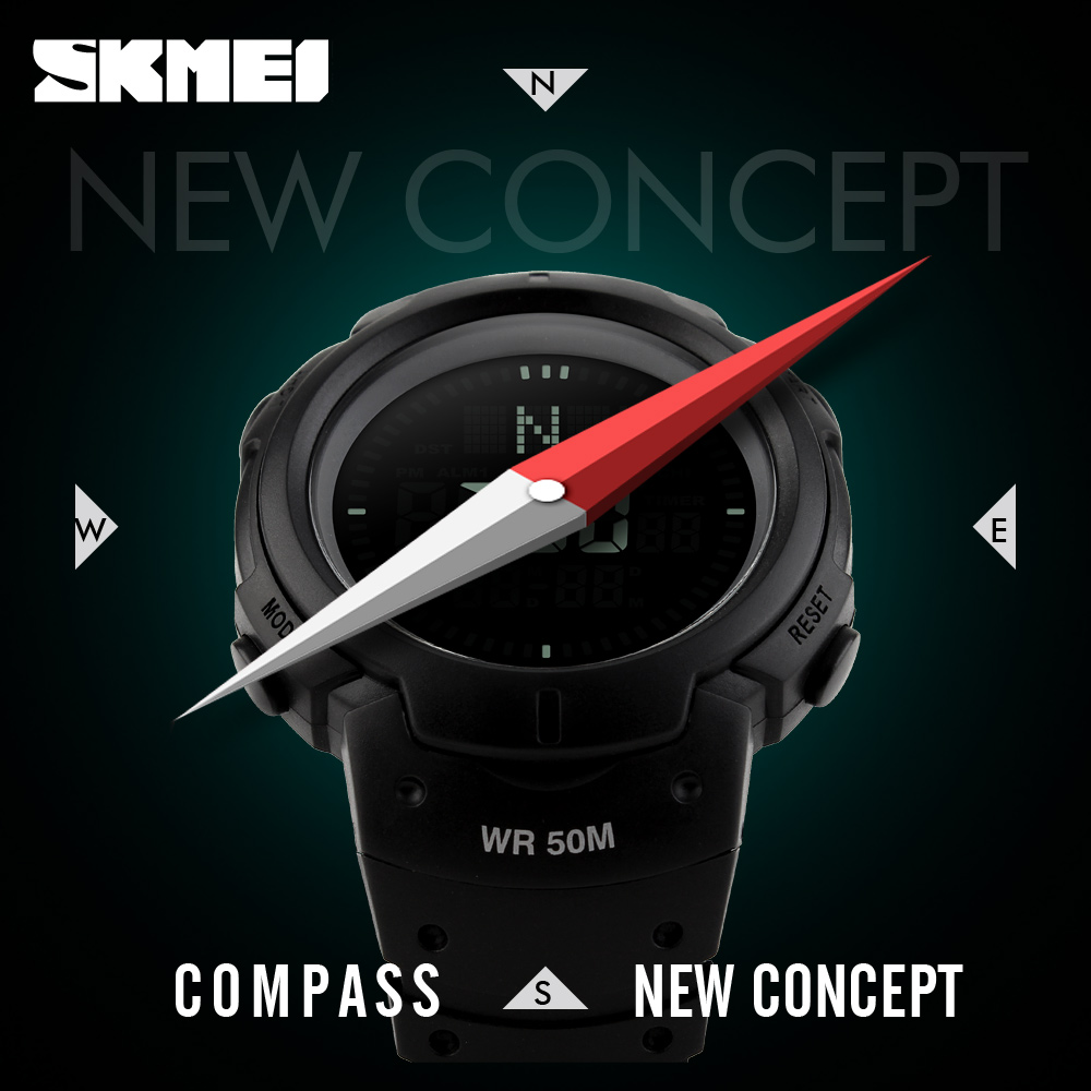 SKMEI Jam Tangan Digital Pria - DG1231CM - Black 