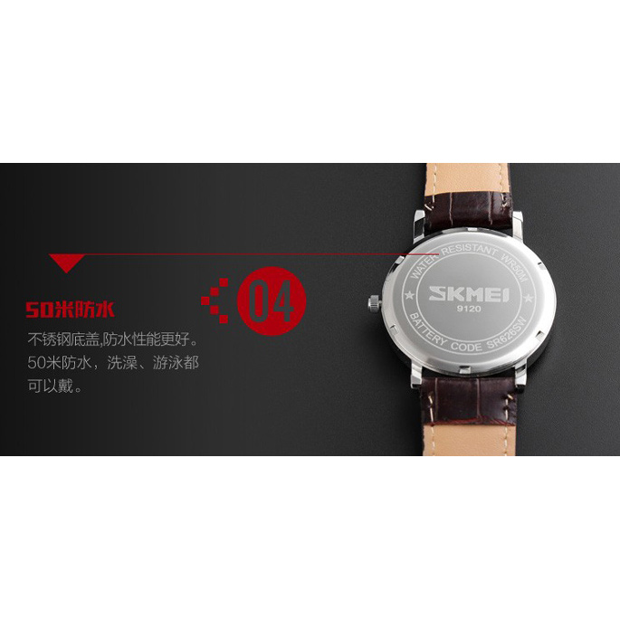 skmei jam tangan analog pria 9120cl brown white skmei jam tangan analog pria 9120cl brown white