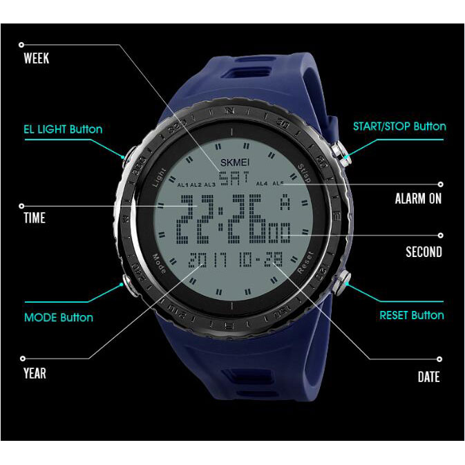 SKMEI Jam Tangan Digital Pria - DG1246 - Black 