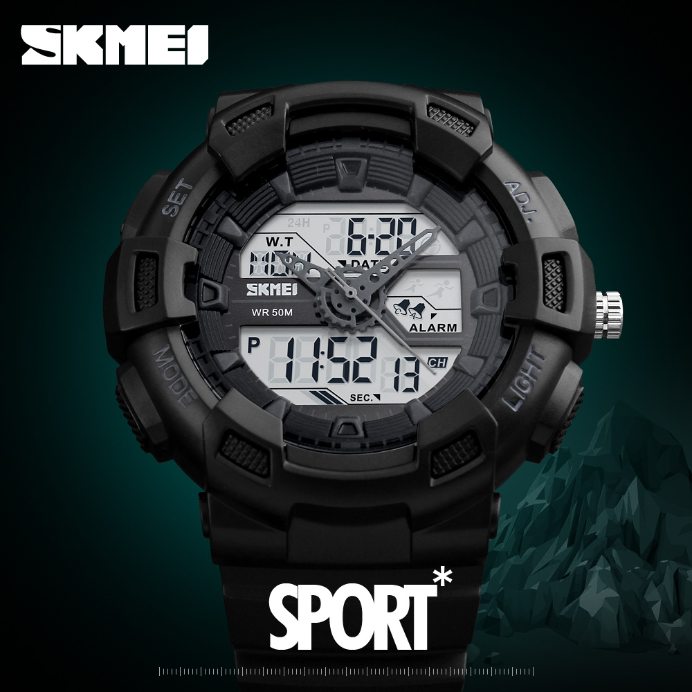 skmei jam tangan digital analog pria 1189 black skmei jam tangan digital analog pria 1189 black