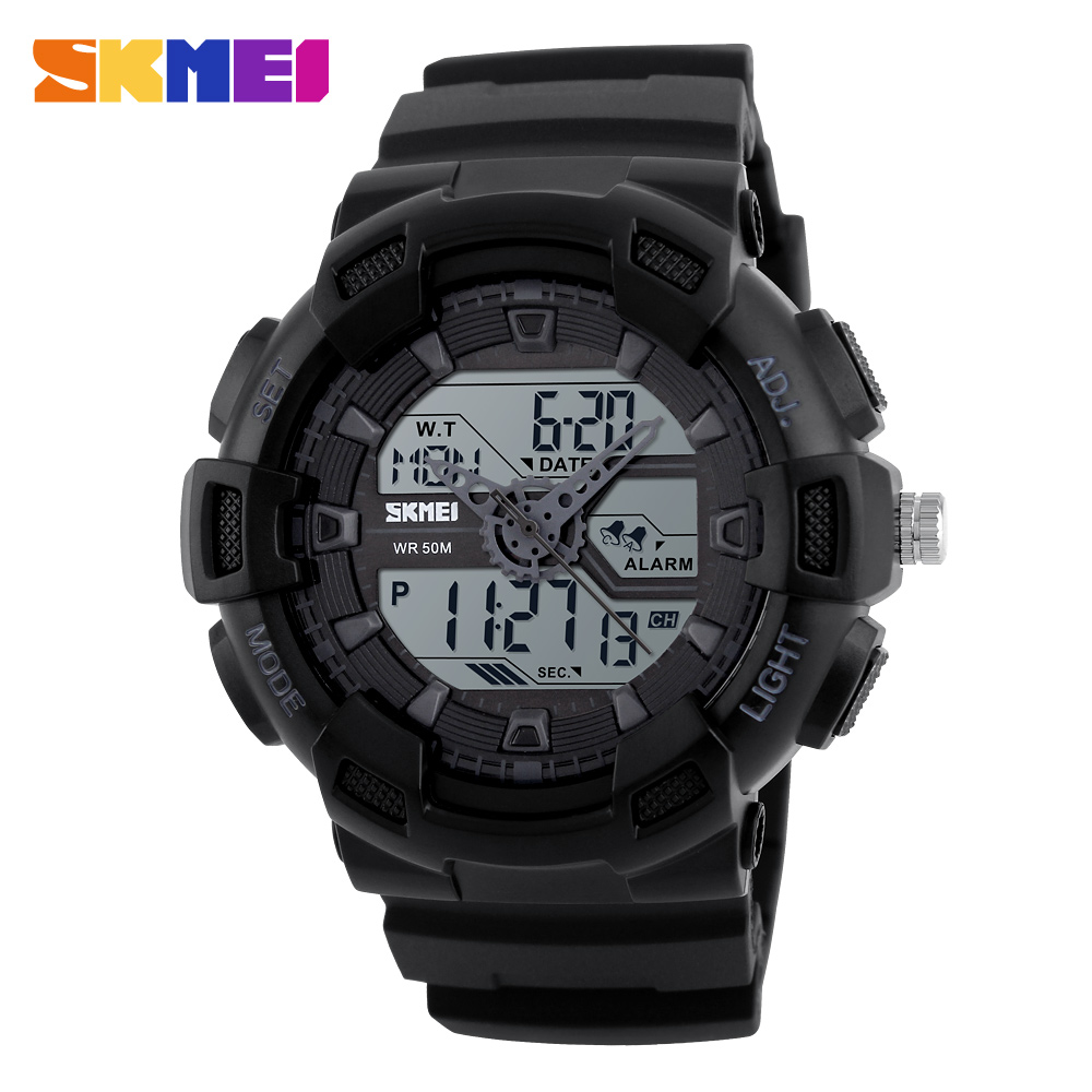 SKMEI Jam Tangan Digital Analog Pria - 1189 - Black 