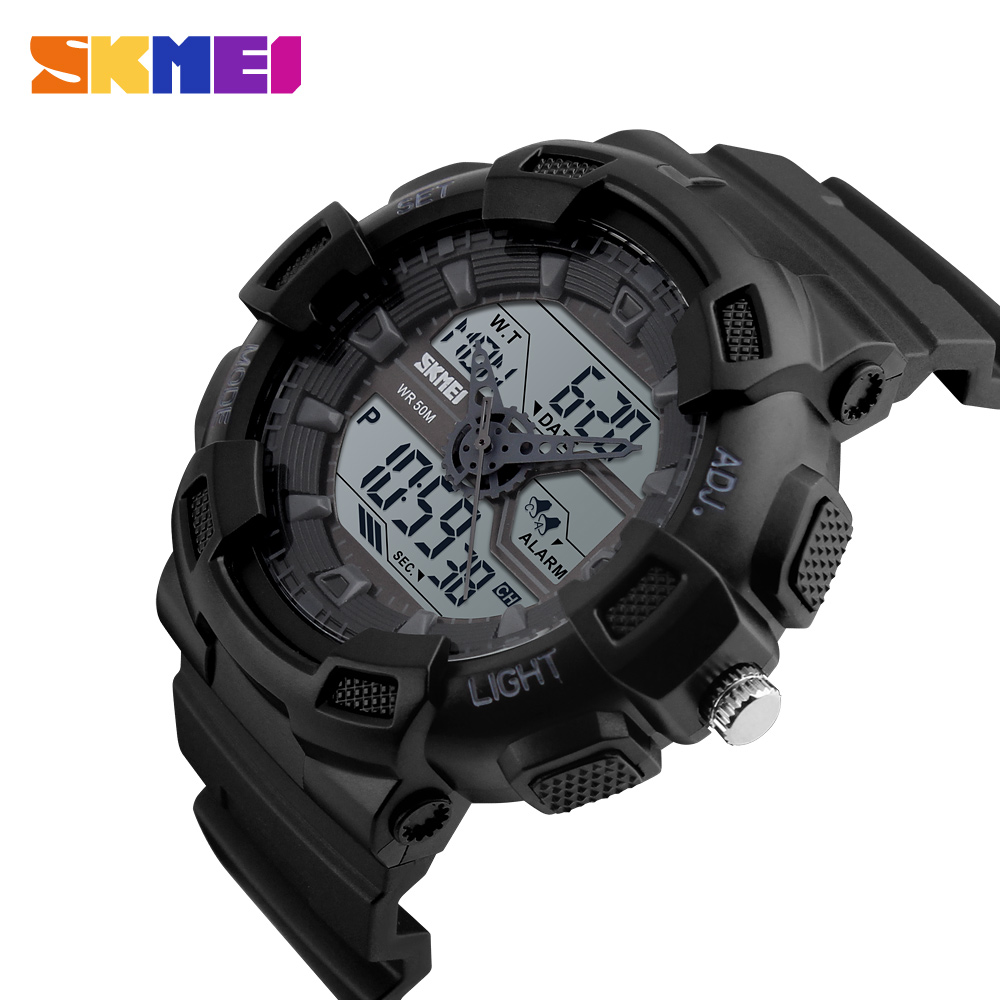 SKMEI Jam Tangan Digital Analog Pria - 1189 - Black 