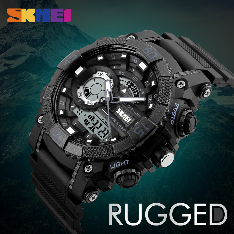 SKMEI Jam Tangan Analog Digital Pria - AD1228 - Black 