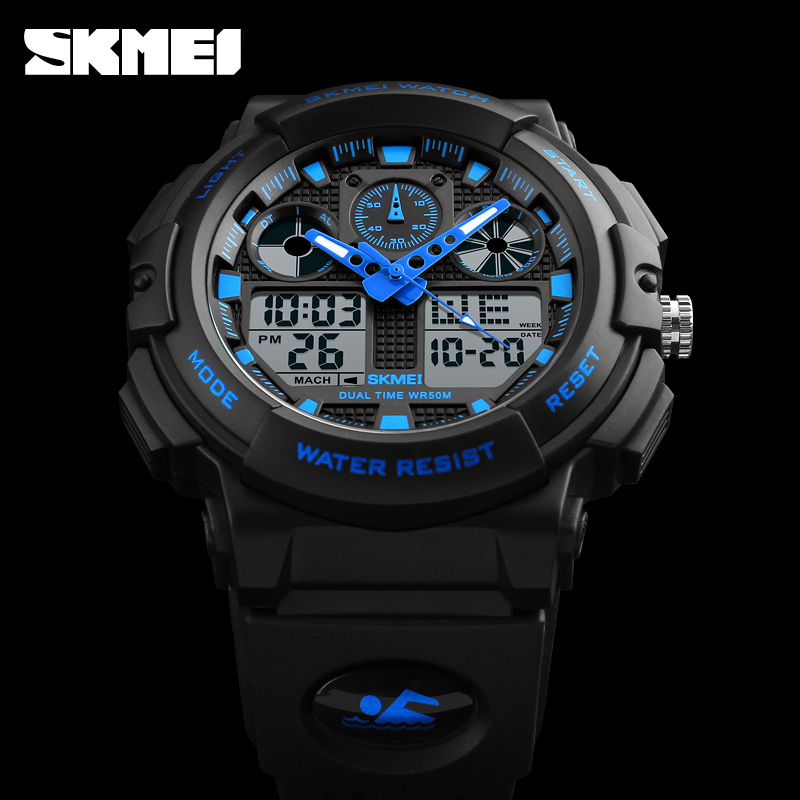 skmei jam tangan analog digital pria ad1270 black blue skmei jam tangan analog digital pria ad1270 black blue