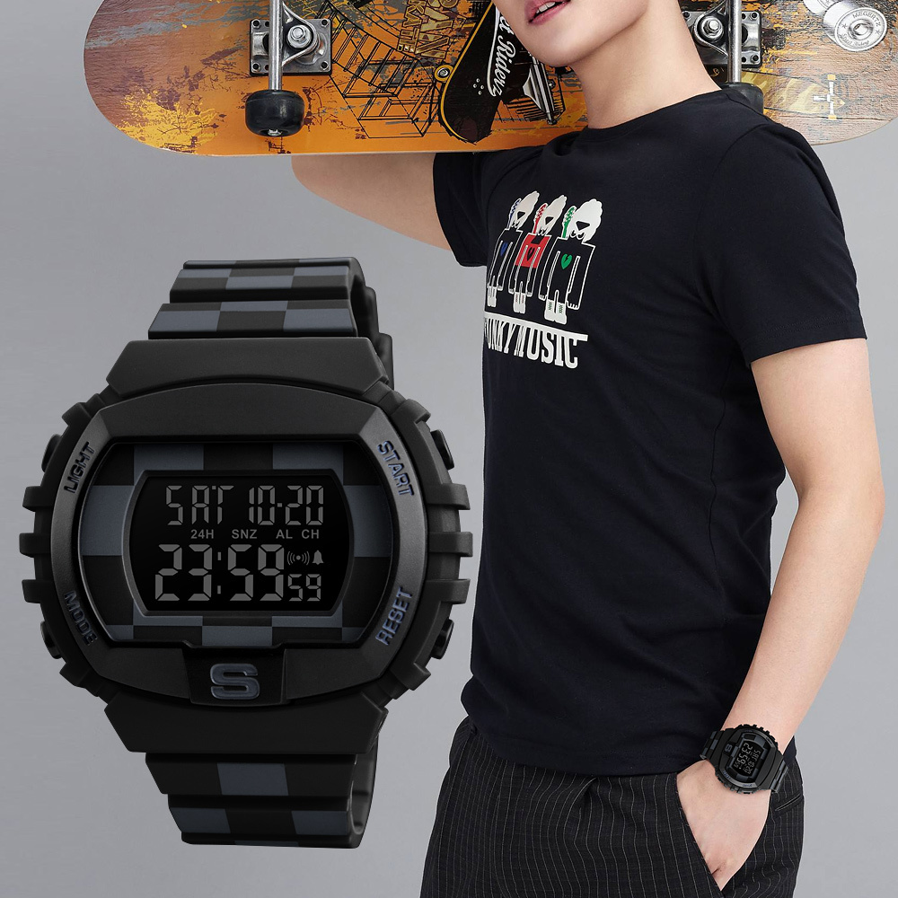 SKMEI Jam Tangan Digital Sporty Pria - 1304 - Black 