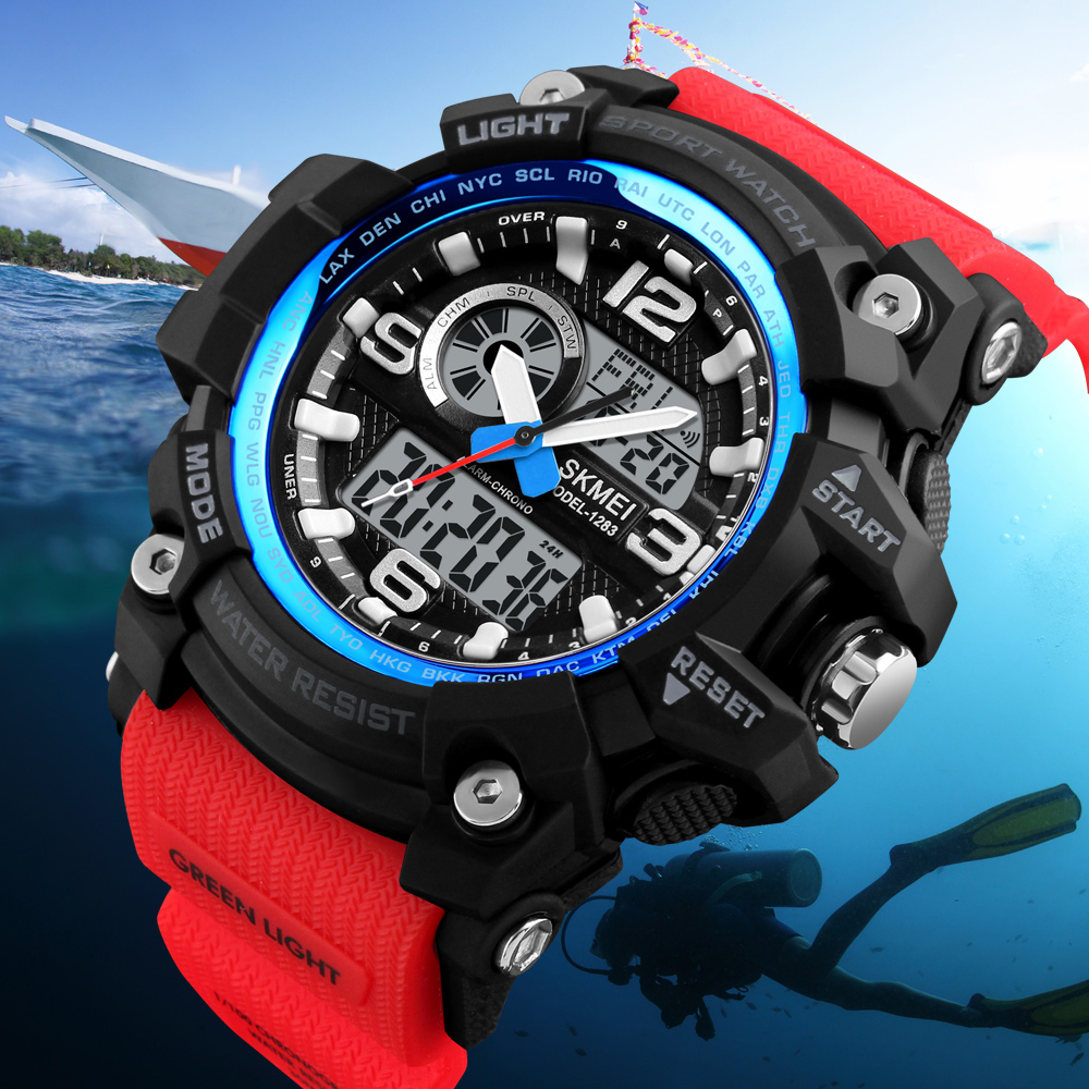 SKMEI Jam Tangan Digital Analog Pria - 1283 - Red