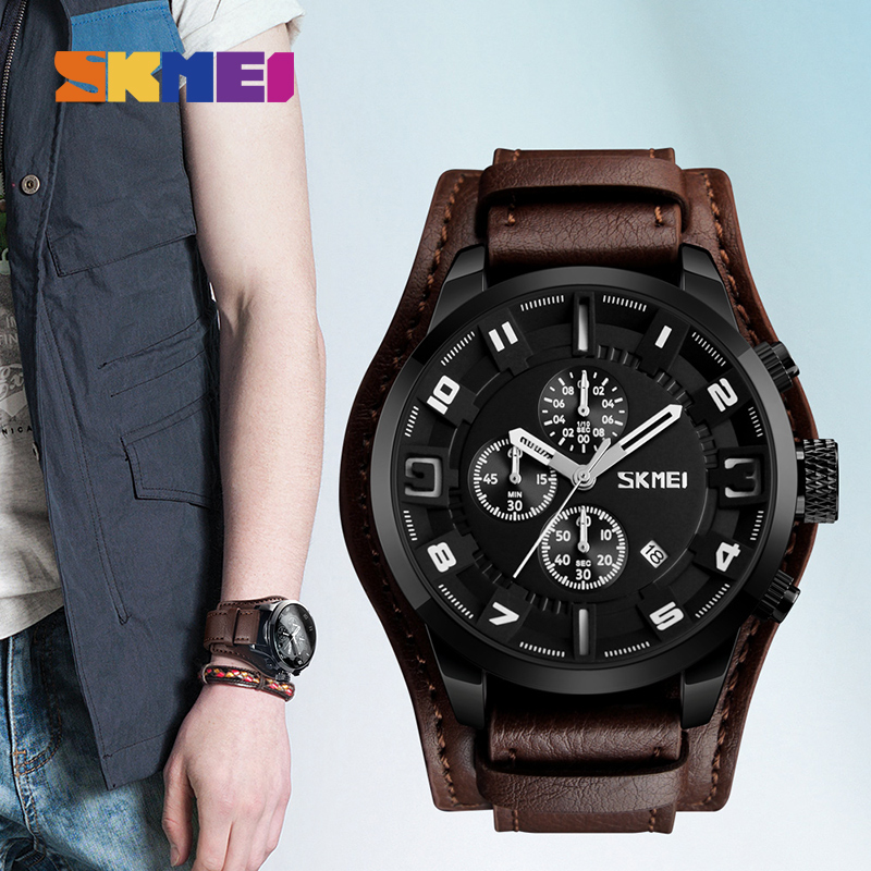 SKMEI Jam Tangan Analog Pria - 9165 - Brown/Black
