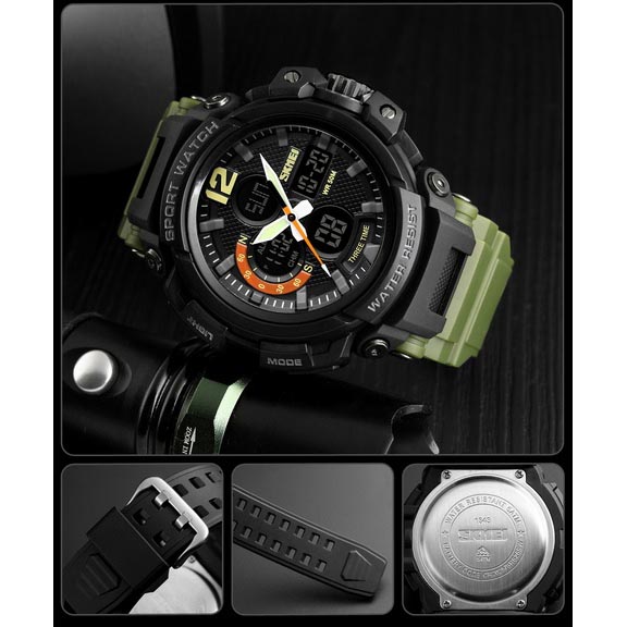 SKMEI Jam Tangan Analog Digital Pria - 1343 - Khaki 
