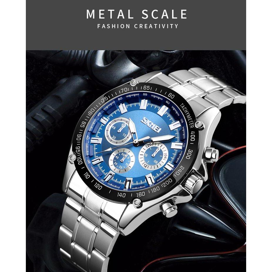 SKMEI Jam Tangan Analog Quartz Pria - 1366 - Black Blue ...