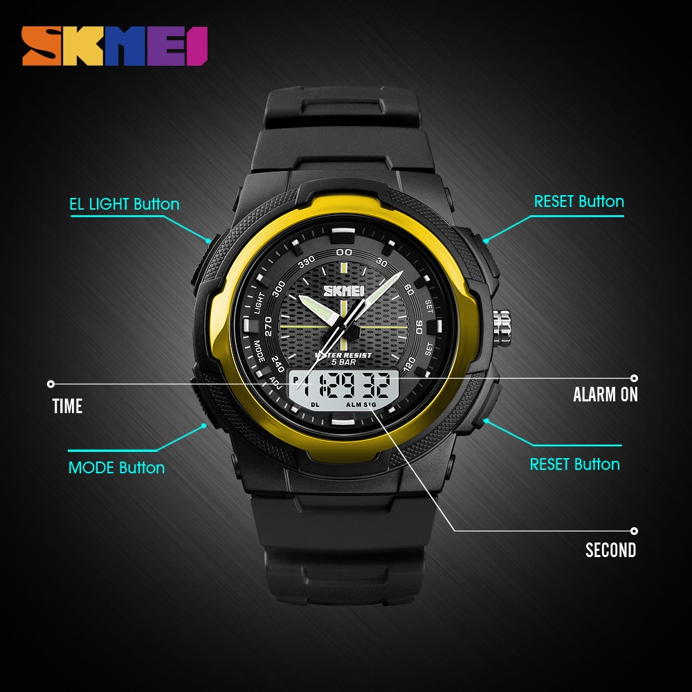 SKMEI Jam Tangan Analog Digital Pria - 1454 - Black/Black
