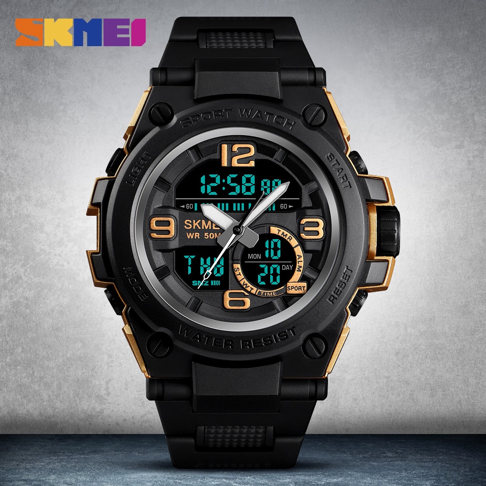 SKMEI Jam  Tangan  Analog Digital  Pria  1452 Black 