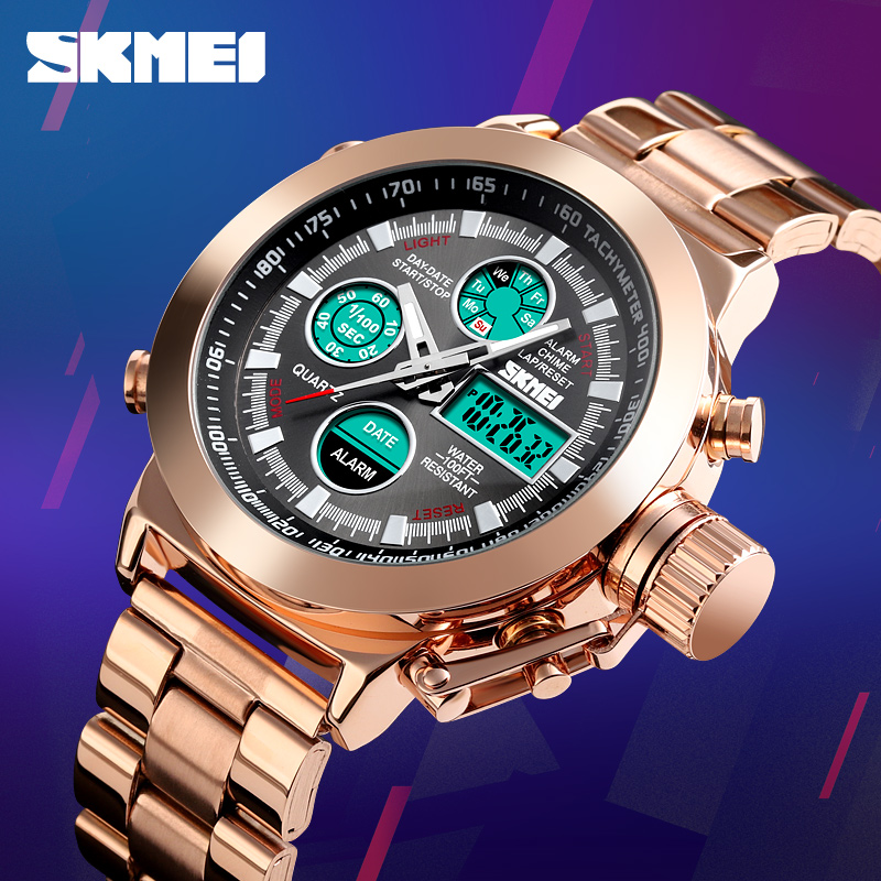 skmei rose gold watch