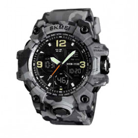 SKMEI Jam Tangan Analog Digital Pria - AD1155B - Army Gray