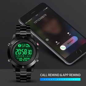 SKMEI Jam Tangan Smartwatch Pria Bluetooth Pedometer - 1500 - Black - 5