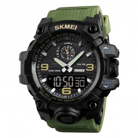 Jam Tangan Pria Keren Terbaru - SKMEI Jam Tangan Analog Digital Pria - 1586 - Army Green