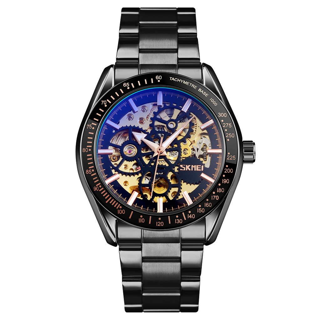 SKMEI Jam Tangan Mechanical Pria Automatic Movement 9194 Black