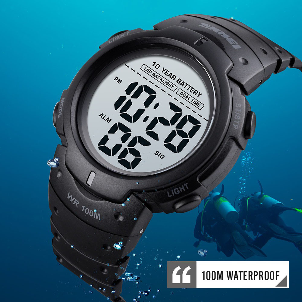 SKMEI Jam Tangan Digital Pria Water Resistant 100M 1560 Black