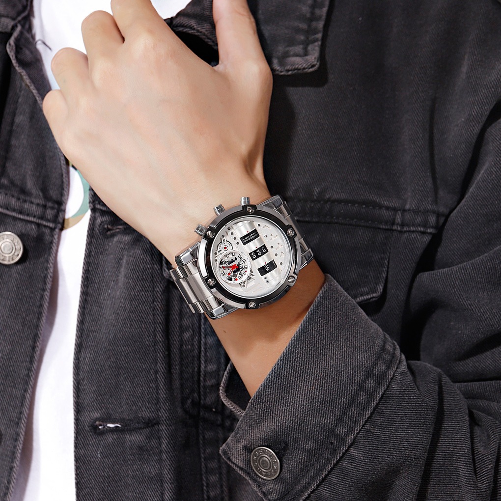 SKMEI Jam Tangan Analog Pria Strap Stainless Steel - 1558 - Silver