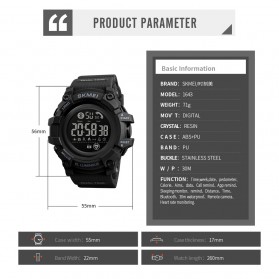 SKMEI Jam Tangan Olahraga Heartrate Smartwatch Bluetooth - 1643 - Black - 3