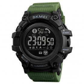 SKMEI Jam Tangan Olahraga Heartrate Smartwatch Bluetooth - 1643 - Army Green - 1