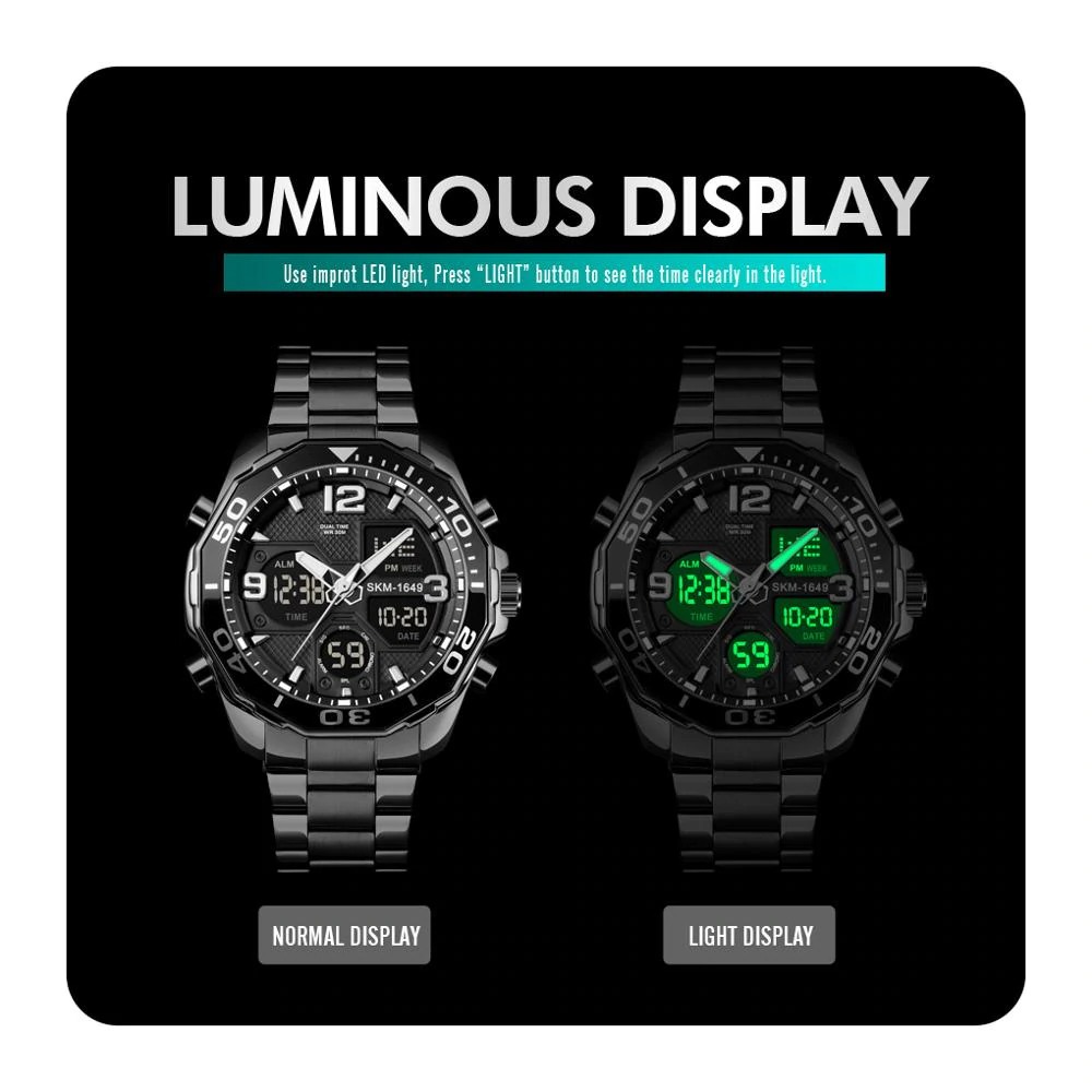 Gambar produk SKMEI Jam Tangan Analog Digital Pria Stainless Steel - 1649