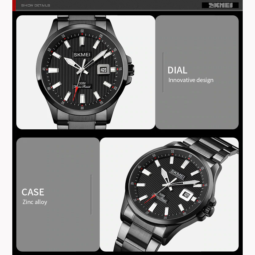 Gambar produk SKMEI Jam Tangan Analog Pria Stainless Steel - 1654