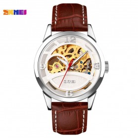SKMEI Jam Tangan Mechanical Pria Automatic Movement - 9226 - White/Silver