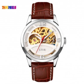 SKMEI Jam Tangan Mechanical Pria Automatic Movement - 9226 - White/Silver