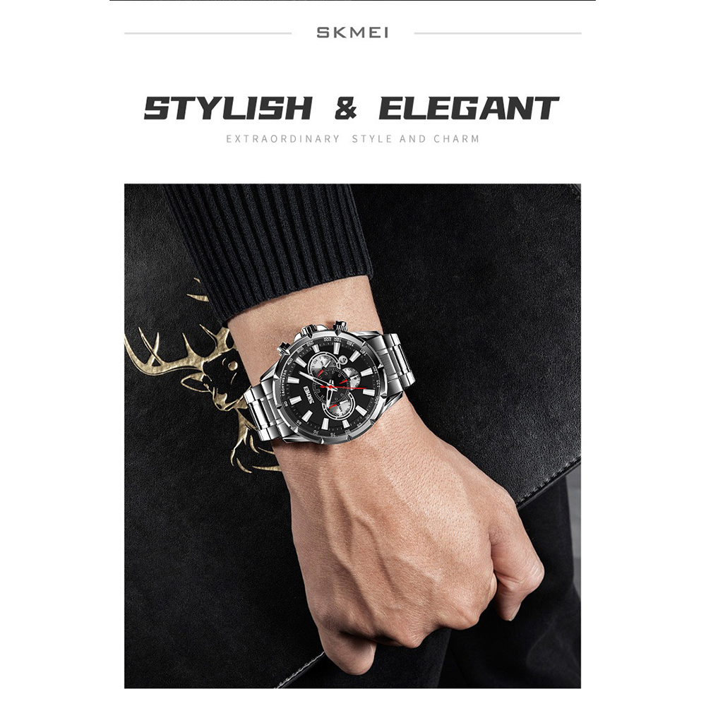 Gambar produk SKMEI Jam Tangan Pria Analog Chronograph Stainless Steel Wristwatch - 9241