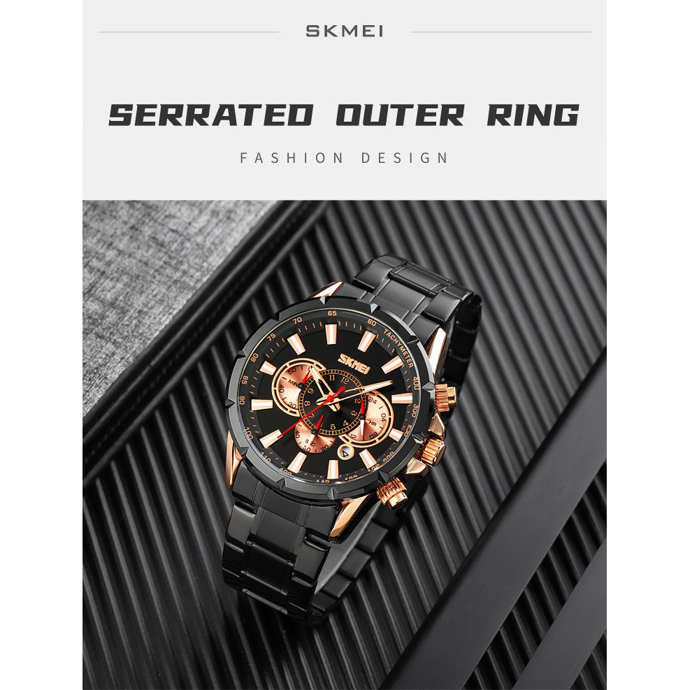 Gambar produk SKMEI Jam Tangan Pria Analog Chronograph Stainless Steel Wristwatch - 9241