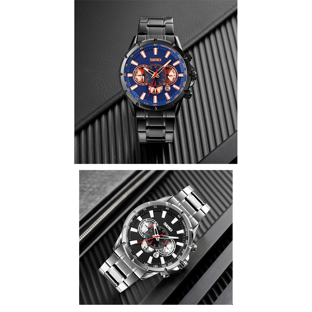 Gambar produk SKMEI Jam Tangan Pria Analog Chronograph Stainless Steel Wristwatch - 9241