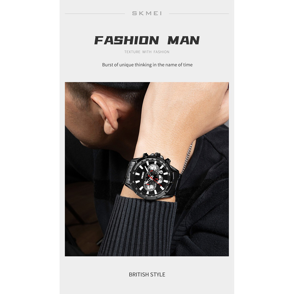 Gambar produk SKMEI Jam Tangan Pria Analog Chronograph Stainless Steel Wristwatch - 9241